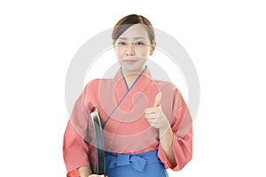 A Japanese restaurant waitress