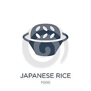 japanese rice ball in a bowl icon in trendy design style. japanese rice ball in a bowl icon isolated on white background. japanese