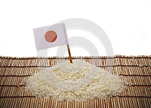 Japanese rice and japan flag