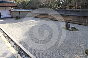 Japanese rock garden in Ryoan ji, Kyoto