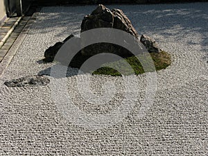 Japanese rock garden at Ryoanji Temple