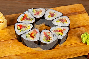 Japanese roll with vegetables