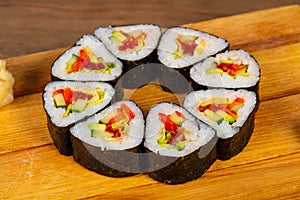 Japanese roll with vegetables