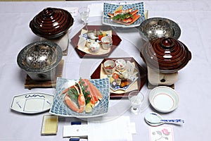 Japanese ryokan dinner course in Japan