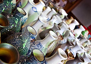 Japanese Sake jar pottery