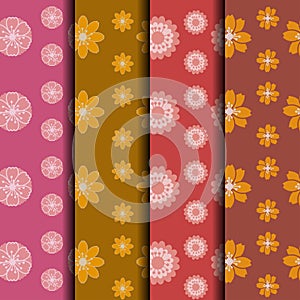 Japanese Sakura Petals Seamless Pattern Background, Collection