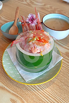Japanese sakura prawn rice bowl
