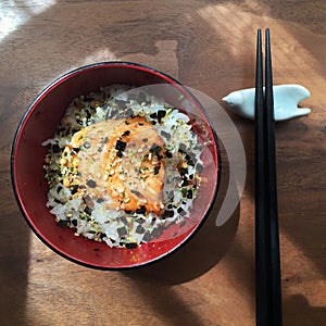 Japanese salmon rice