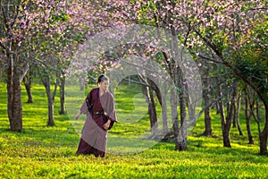 The Japanese samurai are gripping the sword, preparing to fight