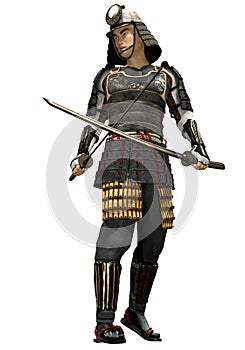 Japanese Samurai Soldier 3D Render