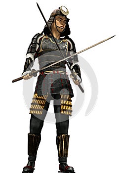 Japanese Samurai Soldier 3D Render