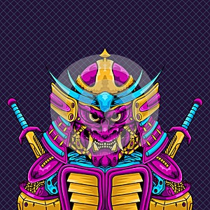 Japanese samurai warrior with katana vector