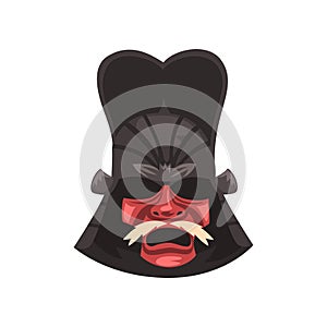 Japanese Samurai warrior war mask vector Illustration on a white background