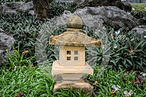 Japanese sandstone lantern