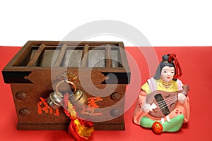 Japanese Saraswati and offertory box in the new year mood #2 photo