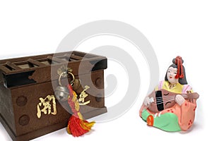 Japanese Saraswati and offertory box in the white #2 photo