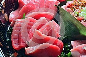 Japanese sashimi platter tuna fish