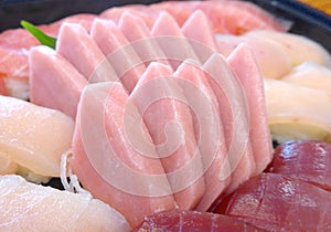 Japanese Sashimi with raw fish