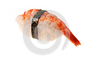 Japanese seafood sushi, on white background