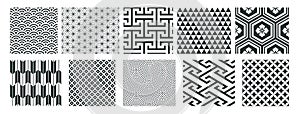 Japanese seamless pattern set. Traditional patterns. Vector