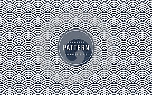 Japanese seamless wave pattern. Traditional Chinese texture. Oriental New Year background. Vector illustration.