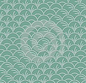 Japanese Semicircular Leaf Art Seamless Pattern