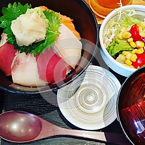 Japanese shashimi rice