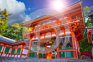 Japanese shrine yasaka jinja most popular travel in Kyoto photo