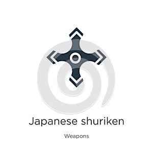 Japanese shuriken icon vector. Trendy flat japanese shuriken icon from weapons collection isolated on white background. Vector