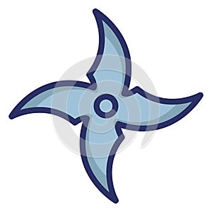 Japanese shuriken  Isolated Vector Icon which can easily modify or edit