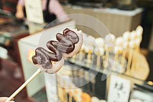 Japanese skewed sweet dumpling or known as `yaki dango`