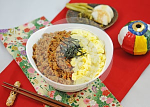 Japanese Soboro Gohan Meal