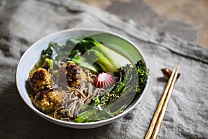 Japanese soup with meat balls