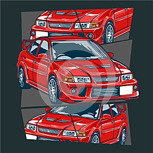 Japanese Sport Car Vector Illustration. Best for JDM Enthusiast Tshirt Design