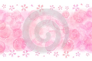 Japanese spring pink cherry blossom abstract on natural watercolor paint background