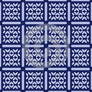 Japanese Square Cross Net Vector Seamless Pattern