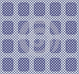 Japanese Square Dot Plaid Vector Seamless Pattern
