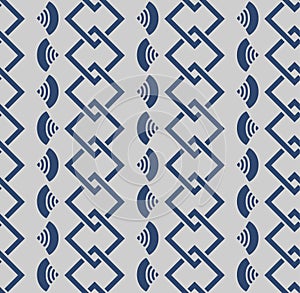 Japanese Square Fan Seamless Pattern