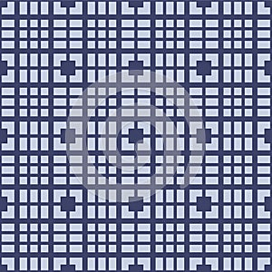 Japanese Square Plaid Vector Seamless Pattern