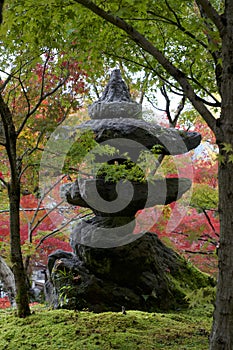 Japanese stone lantern at the Eikando Temple in Kyoto