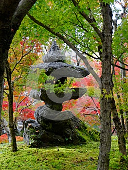 Japanese stone lantern at the Eikando Temple in Kyoto