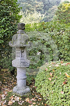 Japanese Stone Lantern in Garden