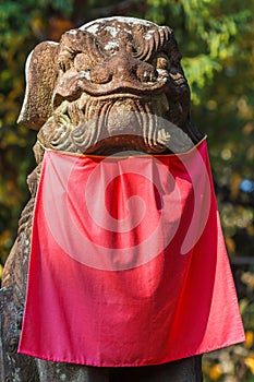 Japanese Stone Lion Sculpture