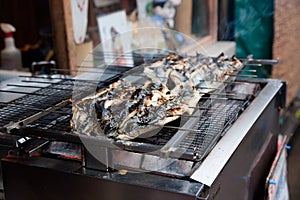 Japanese street food delicious grill eels