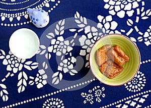 Japanese style braised tofu puffs