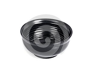 Japanese style ceramic empty rice bowl. Isolated on white background