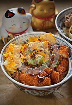 Japanese style cutlet Pork slice Steam Egg rice