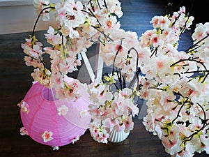 Japanese style decoration cherry flowers