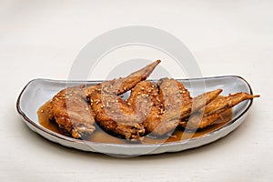 Fried chicken wings photo