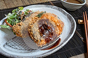 Japanese style fried fish with sweet soy sauce